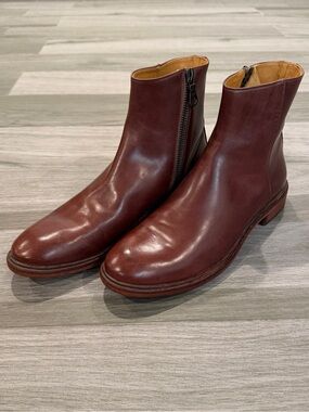 Paul Smith Men's Brown Leather Howard Bordo Side-Zip Chelsea Ankle Boots